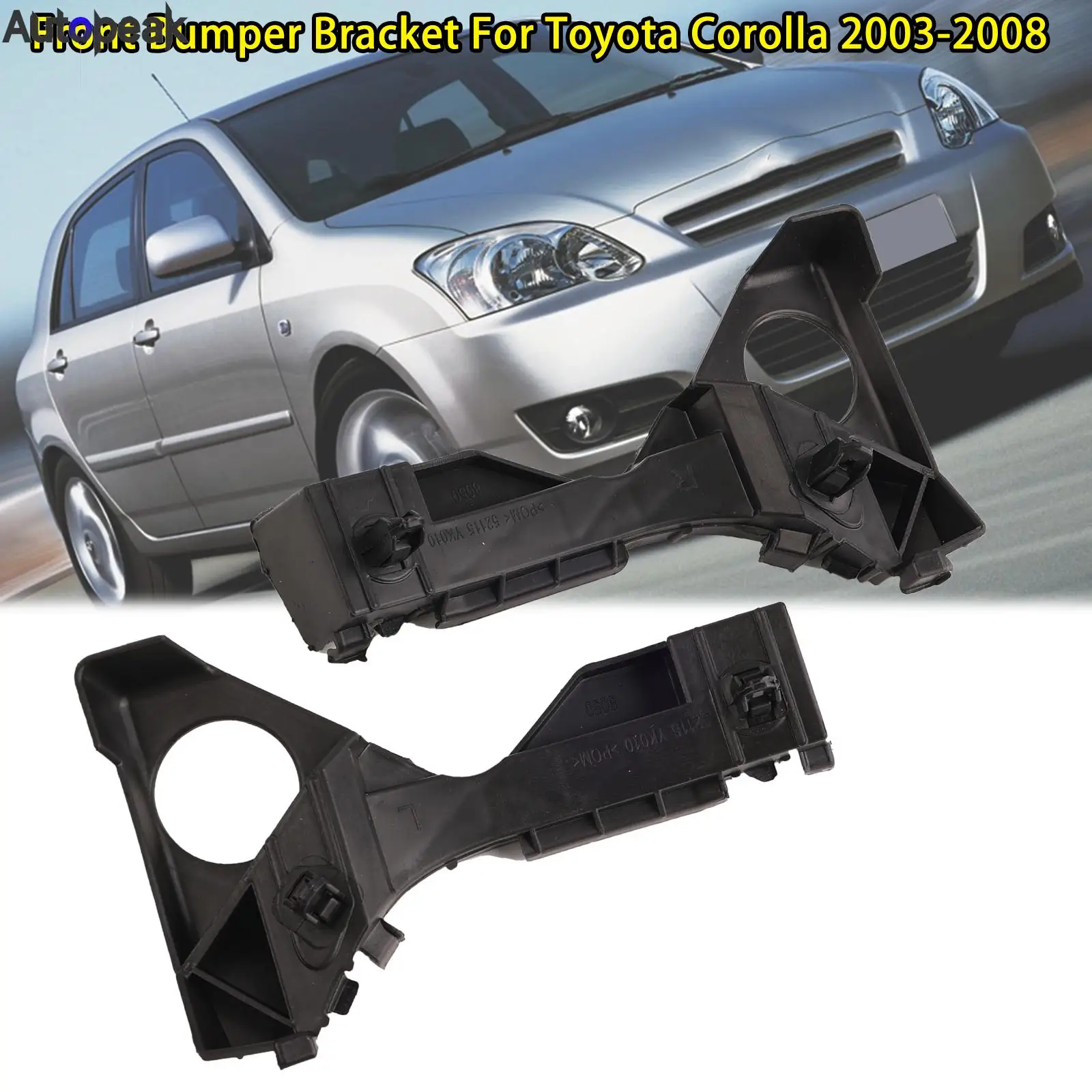 

For Toyota Corolla 2003 2004 2005 2006 2007 2008 2X Car Front Bumper Retainer Holder Bracket Support 1Pair 5211502061 5211602061