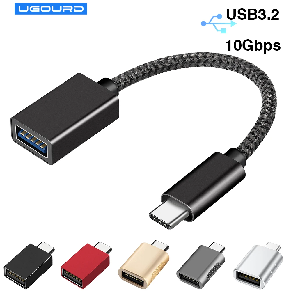 OTG Cable Type C 10Gbps USB to Type C Adapter Connector for Laptop Phone Female USB to Male USB C Data Cable for Mouse Keyboard