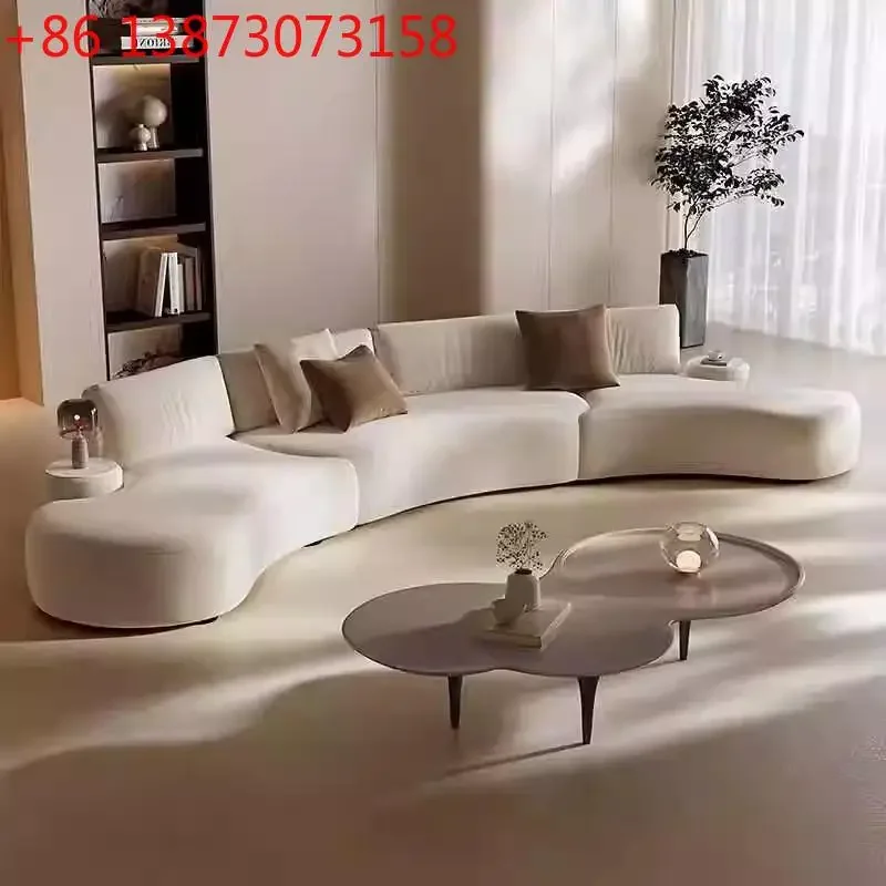 

Curved special-shaped fabric sofa living room modern simple shopping mall home villa master design multi-person Internet celebr