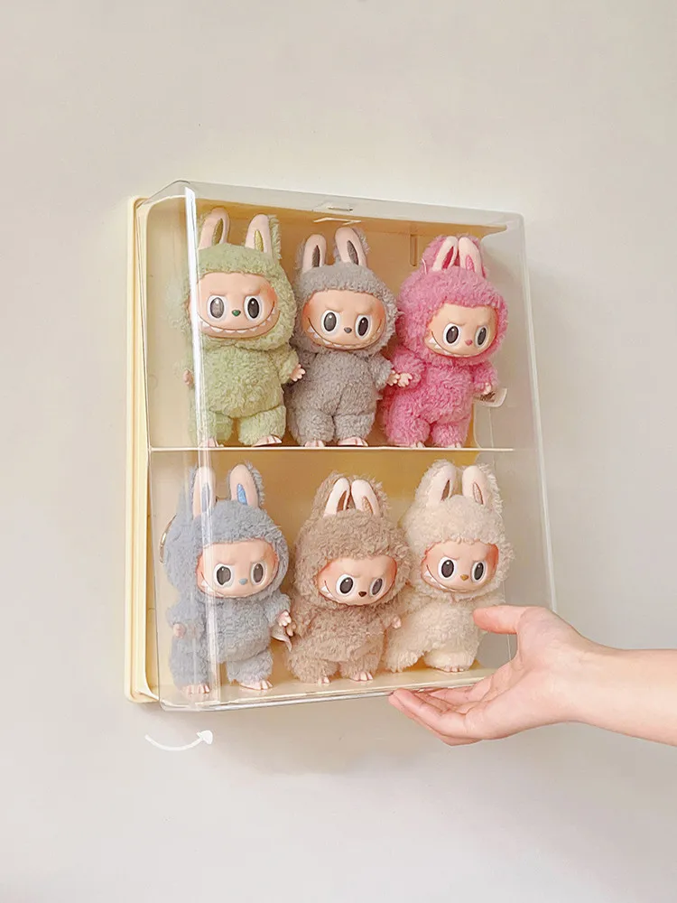 

Acrylic Transparent Display Cabinet for Labubu Doll Wall Mounted Storage Box for Action Figures Plush Toy Doll Storage Organizer