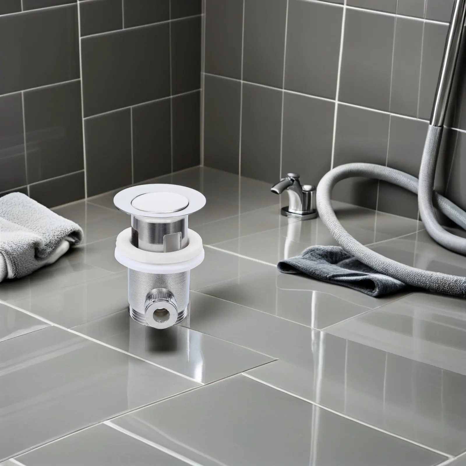 1 Piece European Style Pop Up Drain Assembly for Bathroom Sink with Adjustable Height and Easy Installation Mechanism Automatic