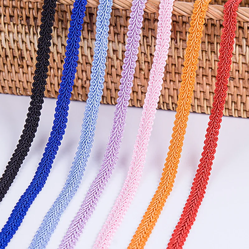 12mm Curve Lace DIY Craft Wedding Decor Lace Trimming Ribbon Polyester Centipede Braided Lace Sewing Clothes Accessories 10yards