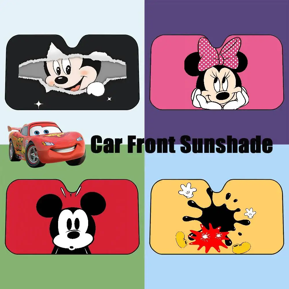 C-ميكي ماوس-eS لطيف مظلة السيارات الستائر مظلة السيارات يغطي غطاء الزجاج الأمامي العالمي للطي قناع #1