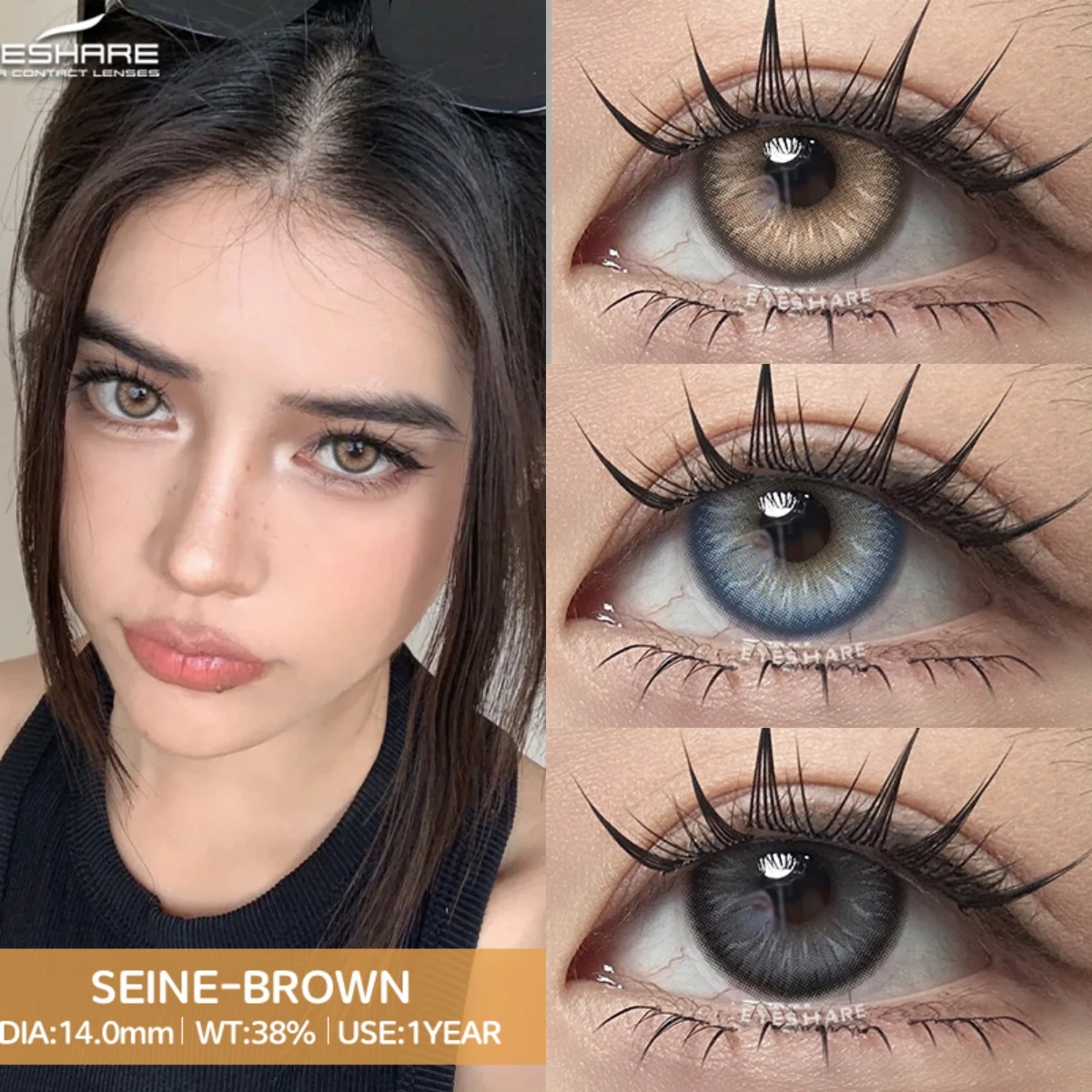 EYESHARE SEINE Serie Farbe Kontaktlinse für Augen natürliche schwarze Linse Make-up Schönheit Farbige Schüler Grau Kontakt Blaue Augen Make-up