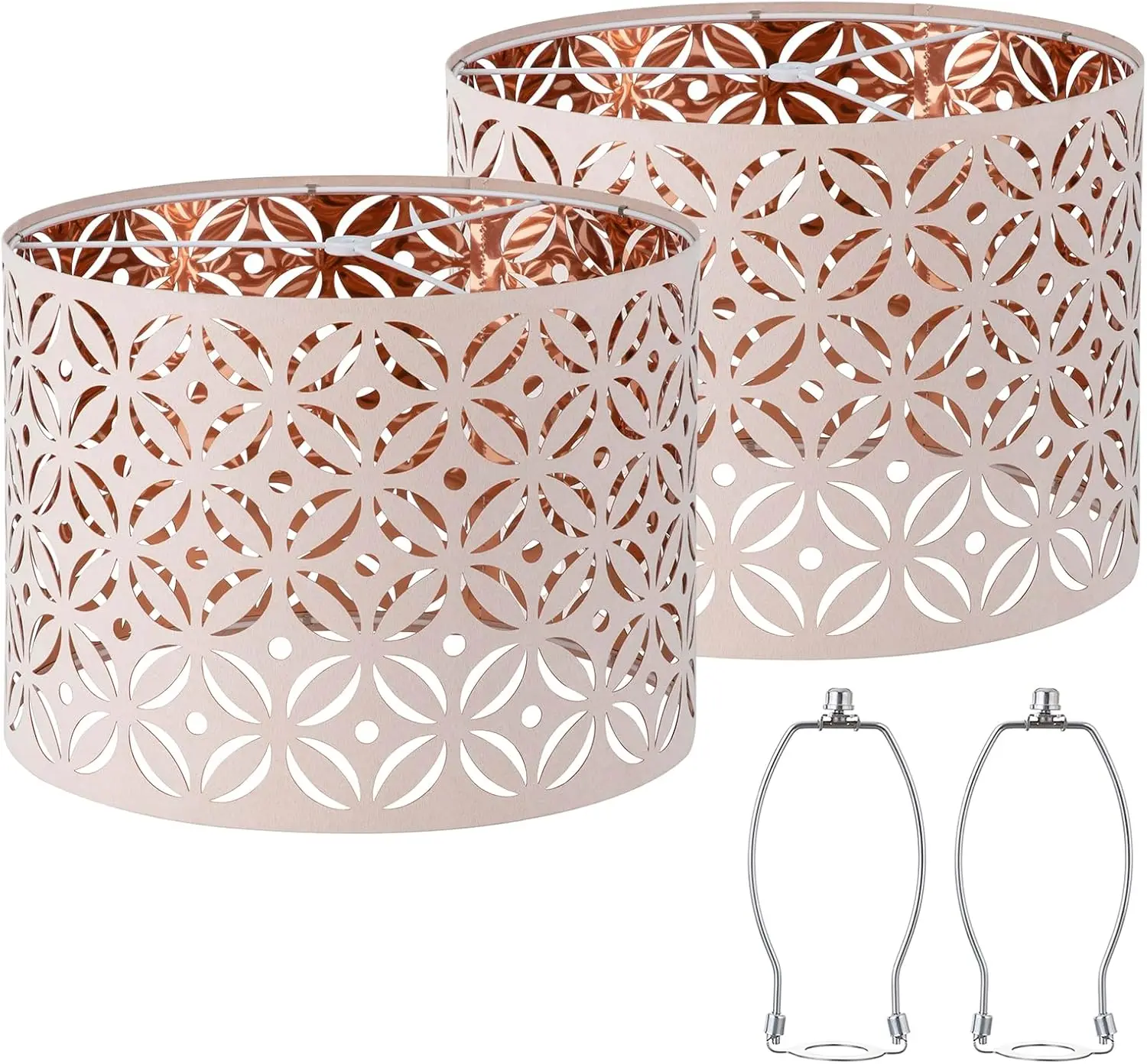 

Pink Lamp Shades Set of 2, Drum Lampshades, Lampshade 10 Inches Height, Lampshades for Table Lamp, Floor Lamp, Pendant L