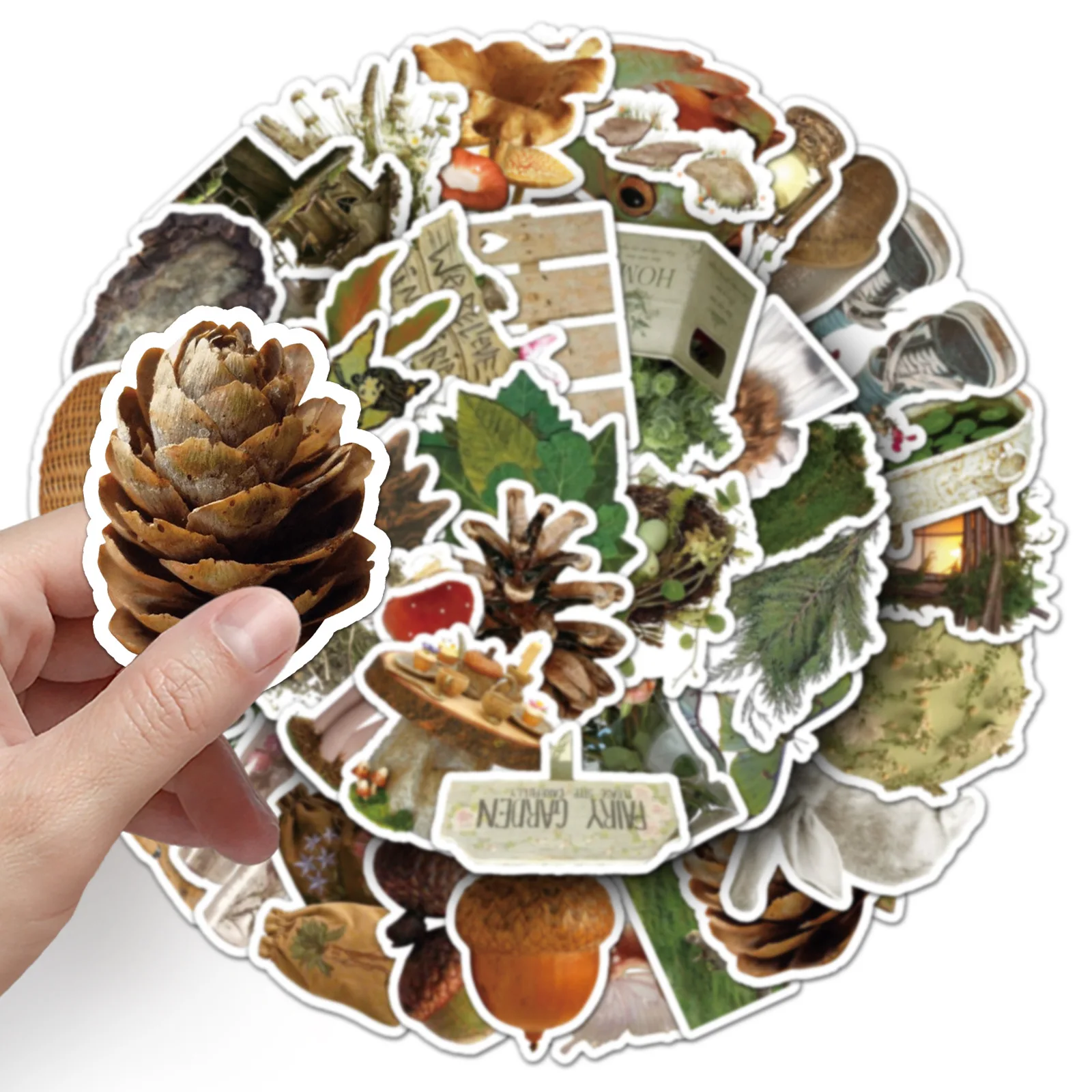 50 SZTUK Naklejki Wodoodporne w Stylu Leśnym INS Retro Rośliny Zwierzęta DIY Dekoracja Notatnik Telefon Gitara Walizka Graffiti Zabawki dla Dzieci