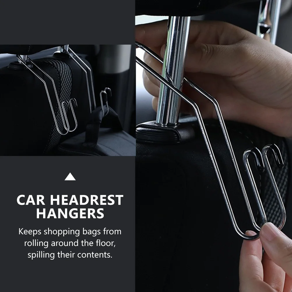 Car Seat Hook Heavy Duty Headrest Hooks Vehicle Storage Durable Anti-rust Backseat Racks Hangers Organizer Hanging