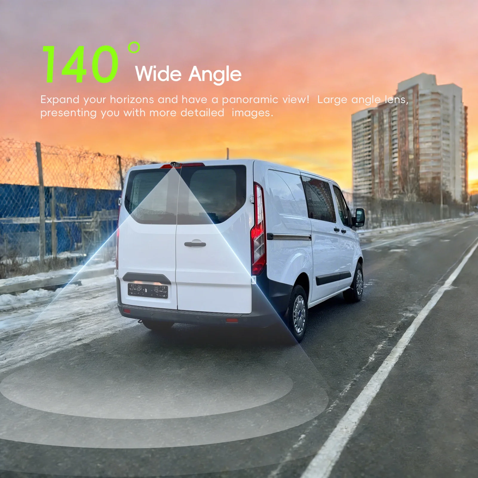 Podofo 140 °   Betrachtungswinkel Auto-Rückfahrkamera Nachtsicht IP67 WASSERDICHT Dual-Signal-Bremslicht für Ford Transit 2012–2015