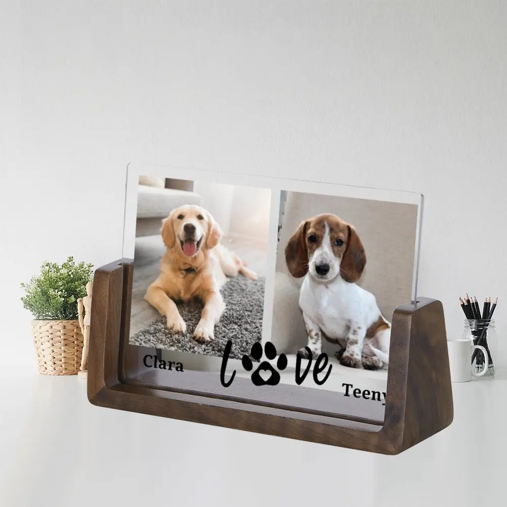 Custom Picture Frame for Pet Couples Personalized Pet Cat and Dog Photo Frame Custom Picture Frames Photo Frames Poster Frame