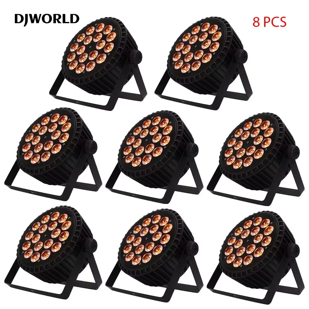 led flat slim luz par luz de palco profissional dj disco bar iluminacao do partido rgbwa uv 6in dmx 512 18x18 pcs 01