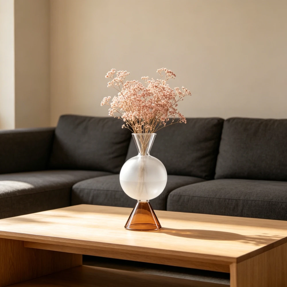 Modern Colorful Geometric Glass Vase Hydroponics Flowers Vase Reed Diffuser Aromatherapy Bottle Home Room Aesthetic Decor