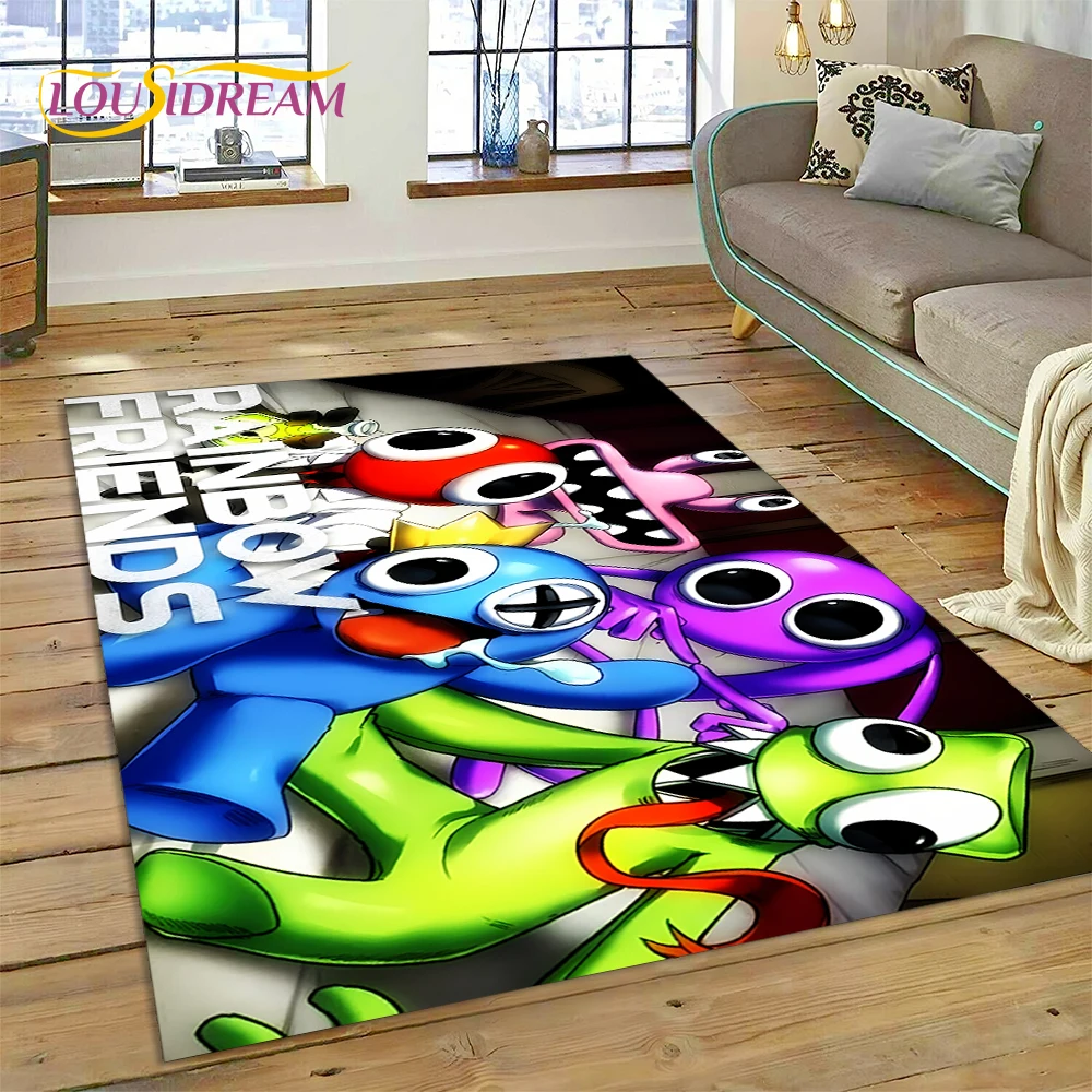 

3D Game R-Rainbow Friends Cartoon Carpet Rug for Living Room Bedroom Home Sofa Decoration,Kids Area Rug Non-slip Floor Mat Gift