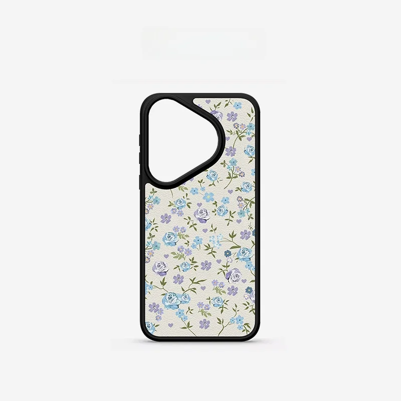

Blue Floral Leather Pattern Pura70 pro Phone Case Women's Elegant High Quality Fashionable Personality Small Audience ...