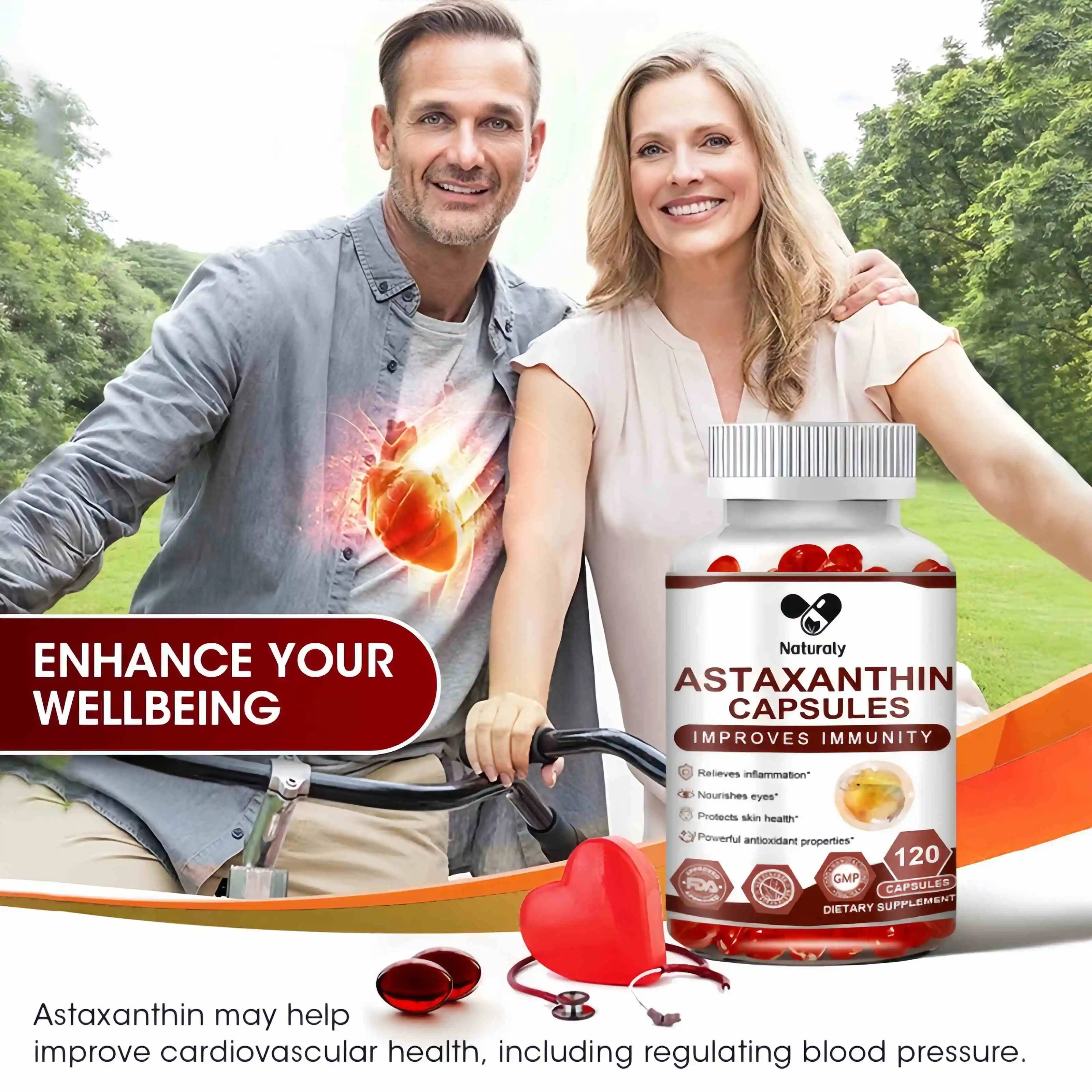 Astaxanthin Supplement Capsules for Maximum Cardiovascular Health Accelerated Metabolism Supporting Eye Joint Health