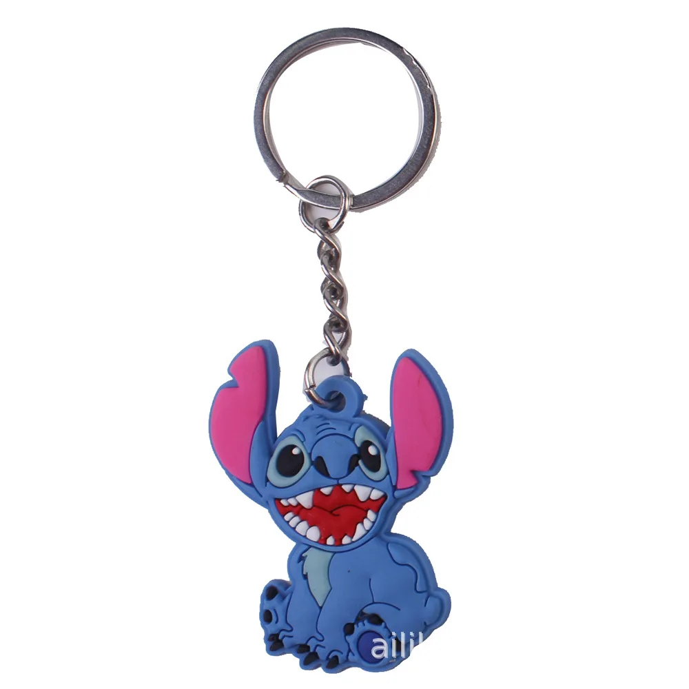 Disney Stitch Cartoon Silicone Cartoon Keychain Anime Figure Lilo & Stitch Bag Pendant for Boys Girls Kids Toy Gift