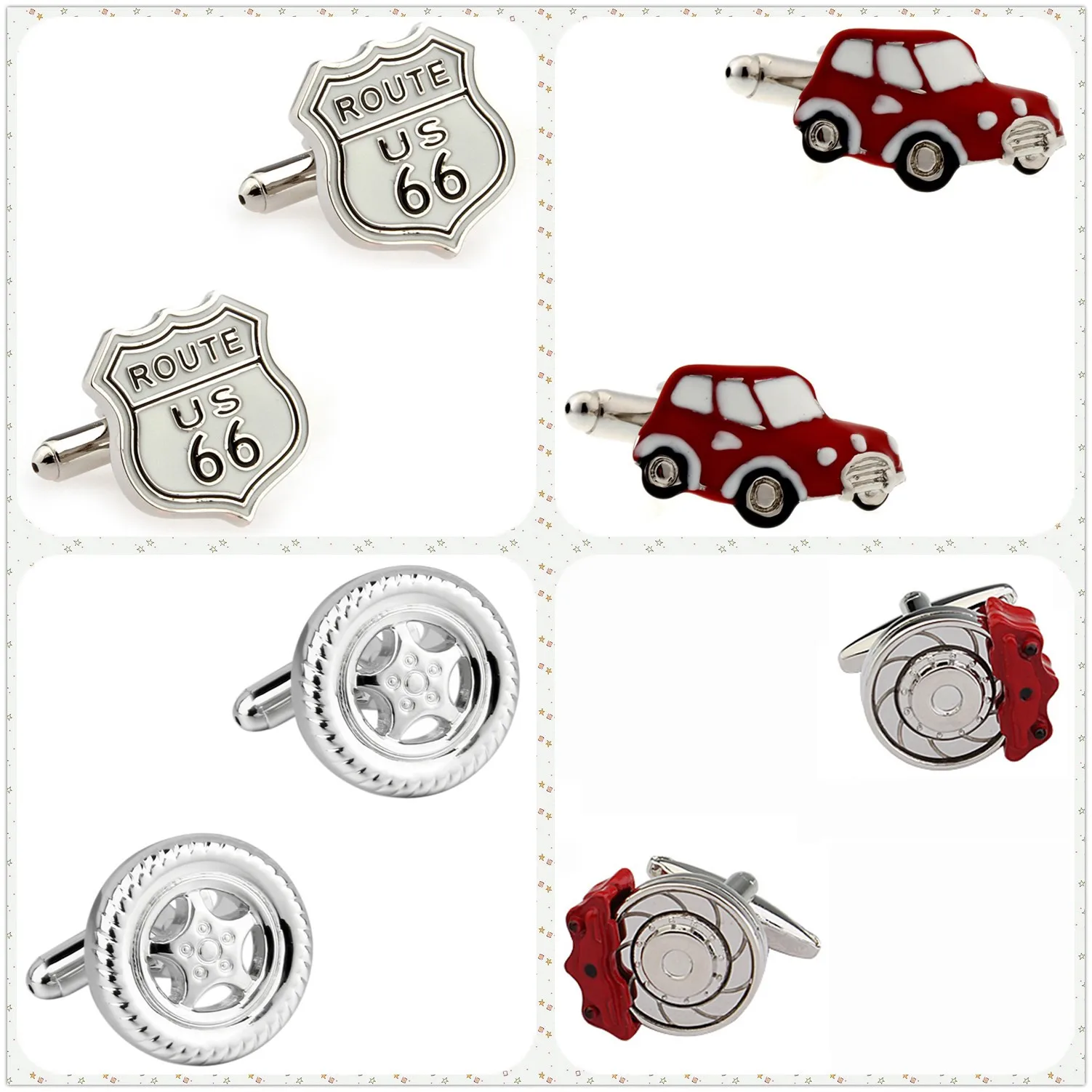 

4 Designs TZG Classical Car Cufflinks Mens Cuff Link (2 Pairs / Lot)