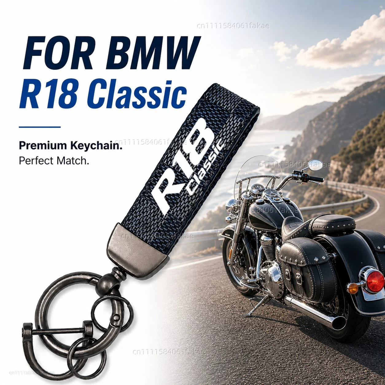 

For BMW R18 Classic 2020-2026 Motorcycle Keychain Leather Key Ring Custom Logo Gift for Rider Men Women Accessories
