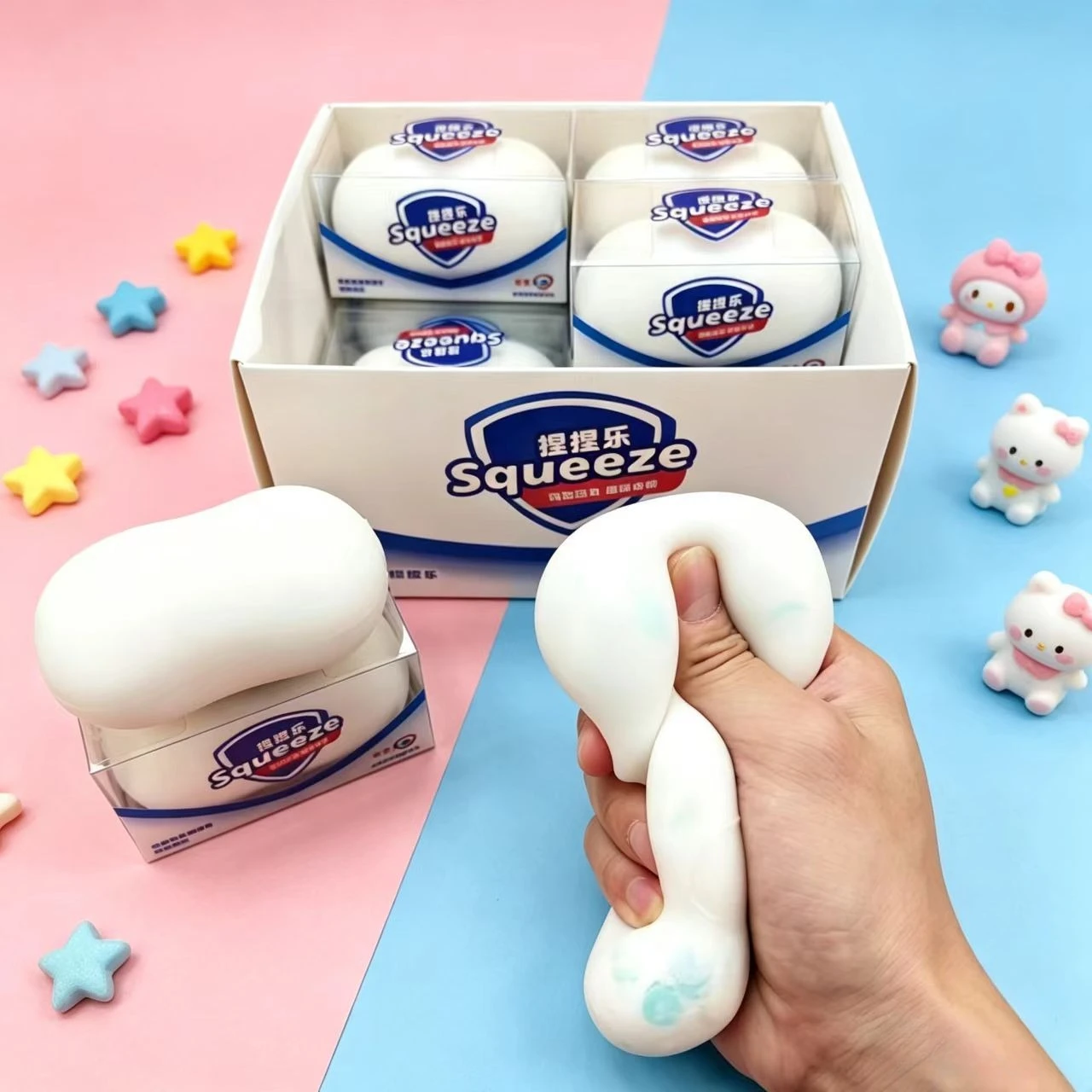 Building Block Handsmade Peanut Ball Squishy Stress Ball Filled Soft Squeeze Fidget Toy Anti-Stress Anxiety Relief Decompression view 5