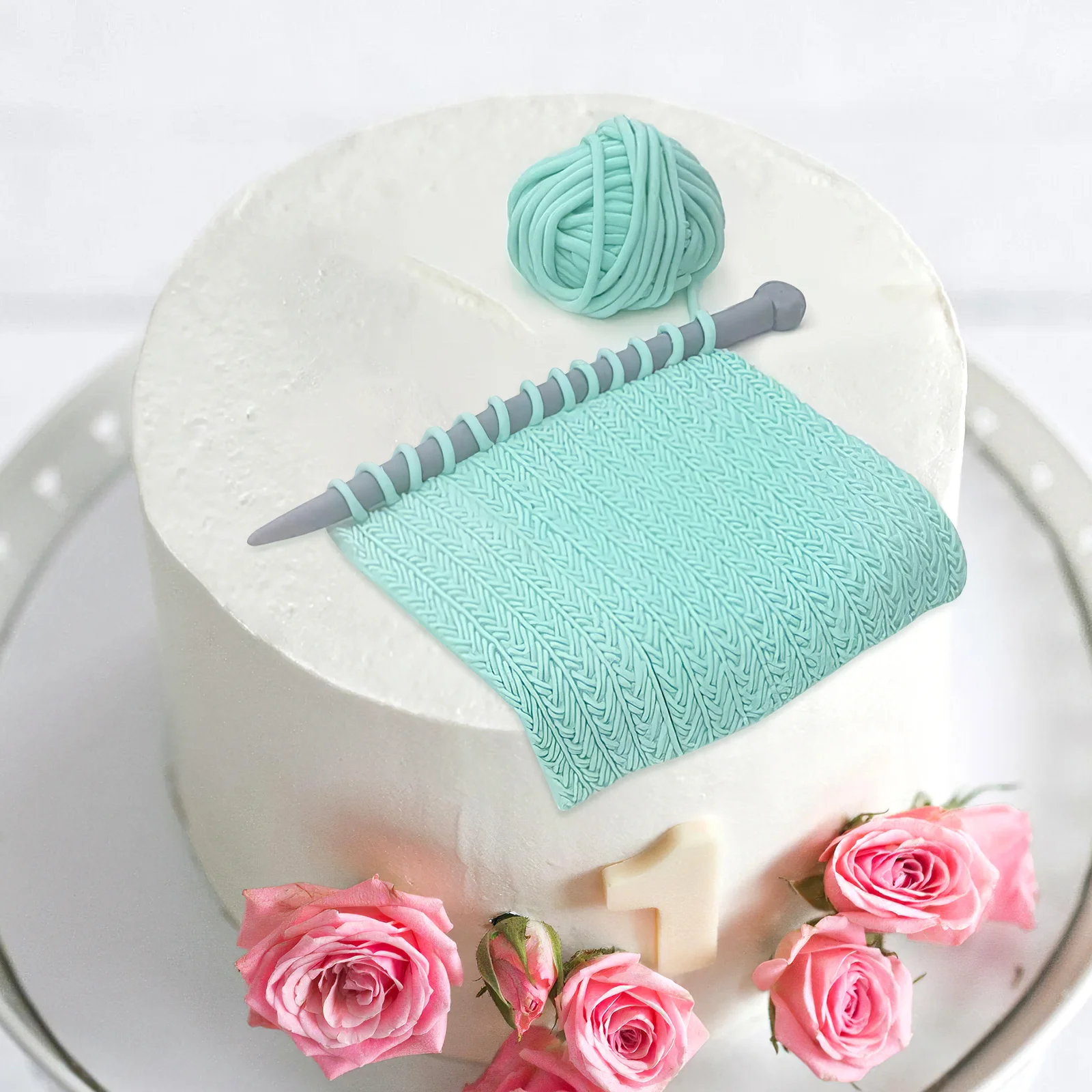 

4pcs Silicone Fondant Molds Weave Knit Texture Embossed Cake Chocolate Candy Soap Baking Tools Compatible With Oven Microwave