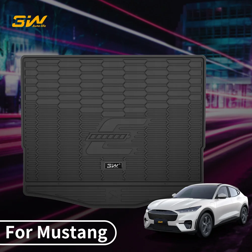 3W Full TPE Back Trunk Mat for Mustang Mach-E Tail box pad 3D scanning ,One-piece injection, car model Dedicated