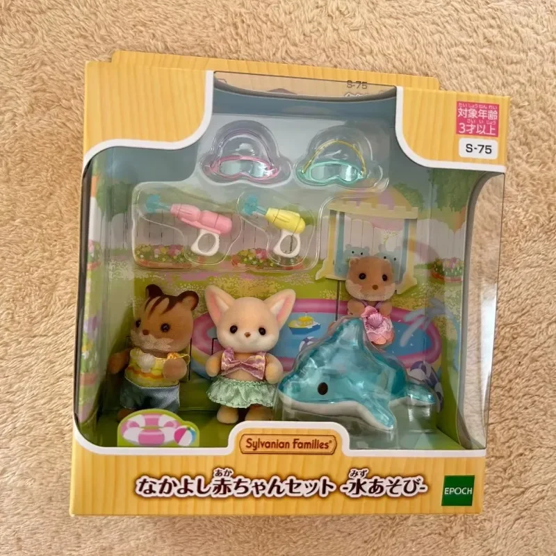 Oryginalny brelok do kluczy Sylvanian Families Clothes Sorpresa Furniture Chihuahua Figurki Houes Accesorios Family Doll Toy Water Fight