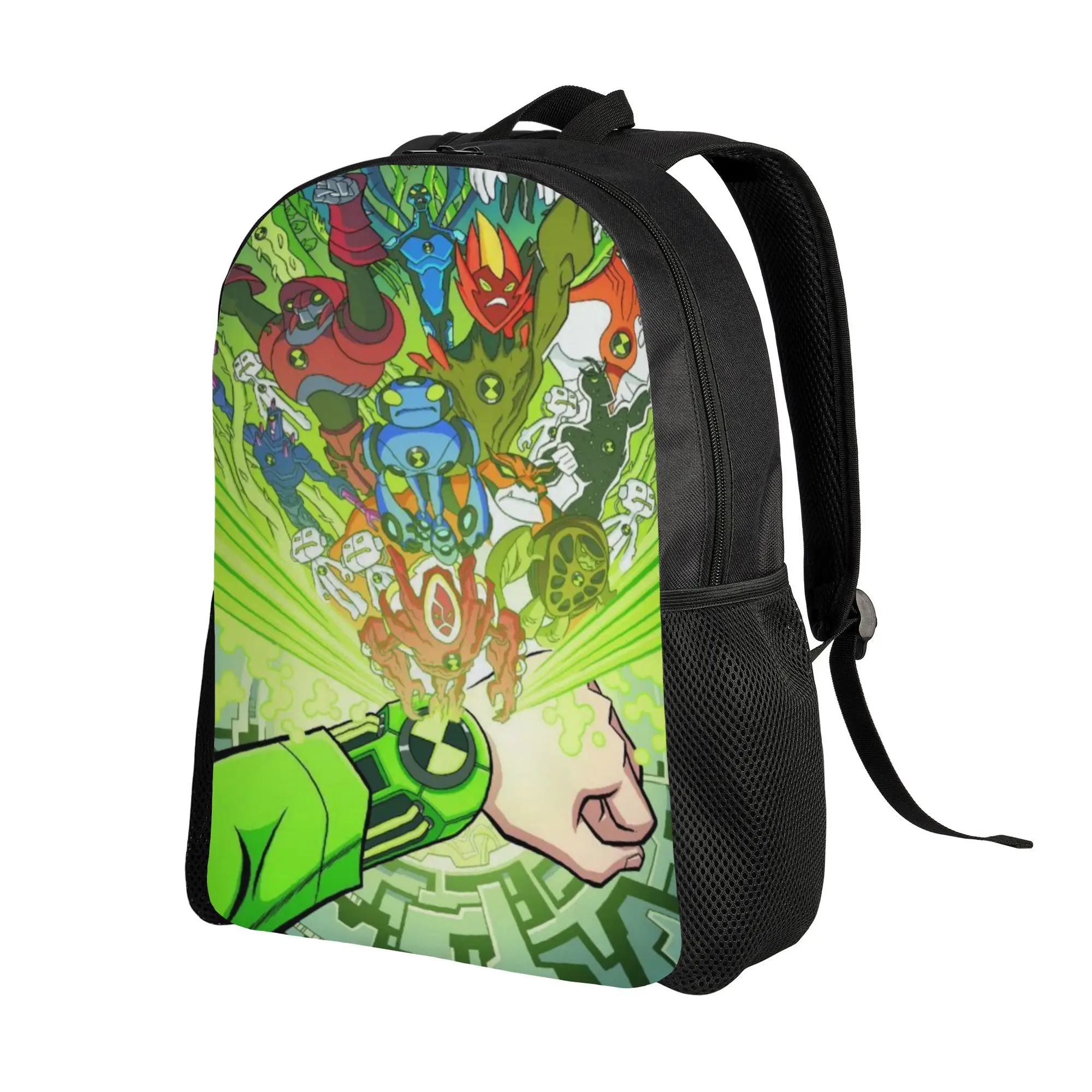 College Bag Back to school season Green Wristwatch Summoning Alien Heroes  Personalised Backpack