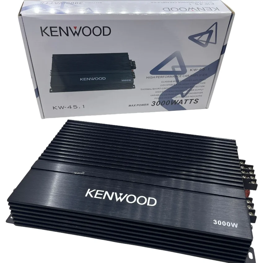 Amplificador de Audio para coche Kenwood KW-45.1 serie de referencia amplificador de coche de alto rendimiento de potencia máxima de 4 canales 3000W para sistema de sonido