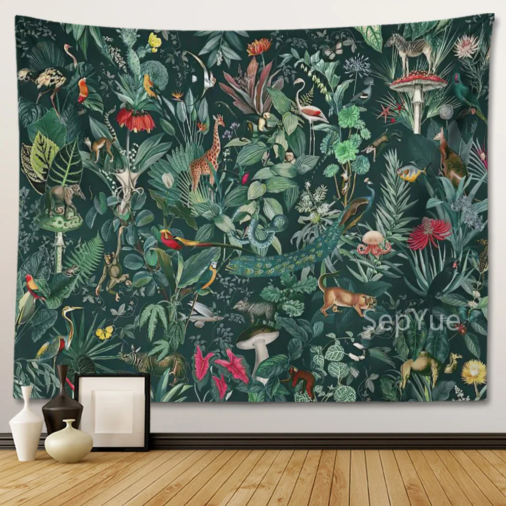 Flower Vintage Boho Tapestry Wall Hanging Bedroom Decorative 3D Fabrics Large Hippie Home Room Decor Blanket