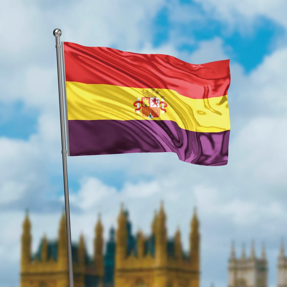 3x5 Ft Second Spanish Republic Flag Vivid Color and Fade proof Spanish Historical Flags Polyester with Brass Grommets