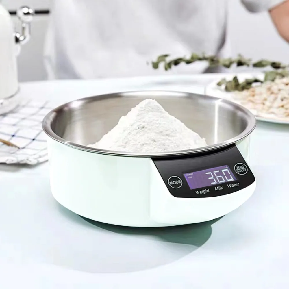 Detachable Stainless Steel Electronic Bowl Scale LCD Display Accurate Digital Bowl Scale Battery Powered Conversion Units