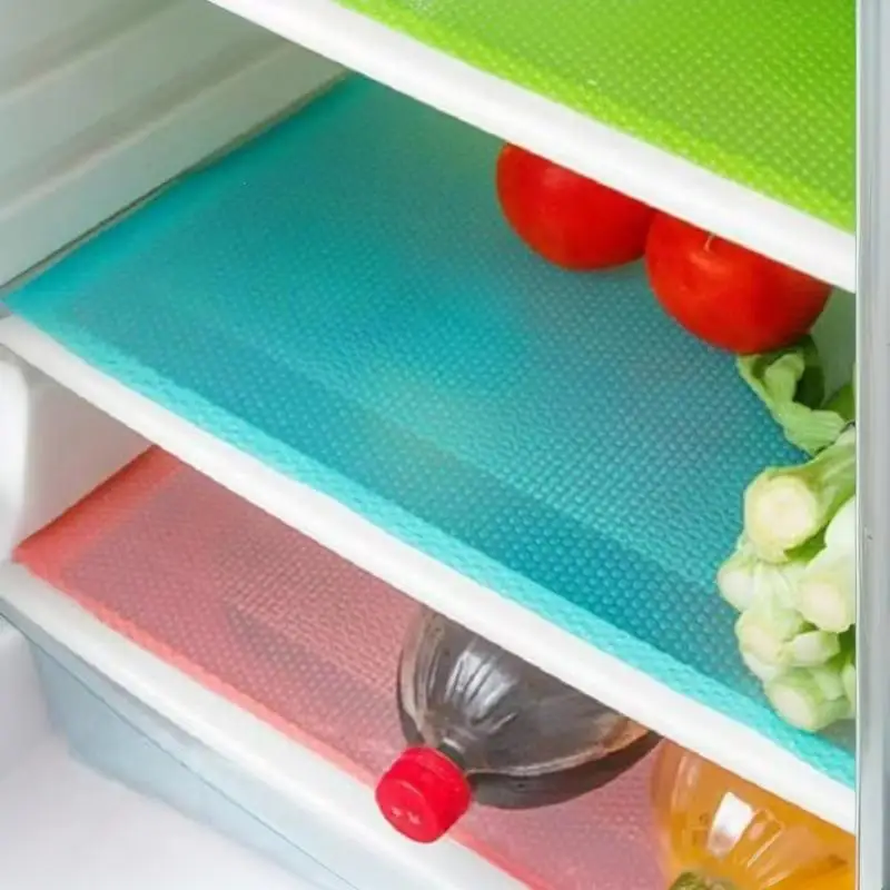 4PCS 29*45cm Washable Fridge Mat Waterproof Anti Oil Mildewproof Heat Insulation Pad Cabinet Drawer Kitchen Liner