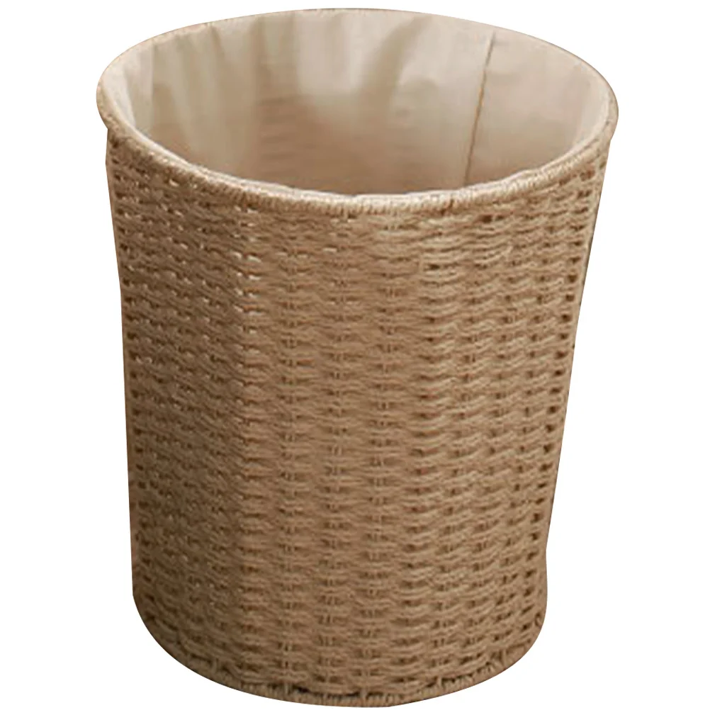 

Rattan Wastebasket Multipurpose Household Storage Basket For Living Room Kitchen Fruit Sundry Organizer Trash Bin