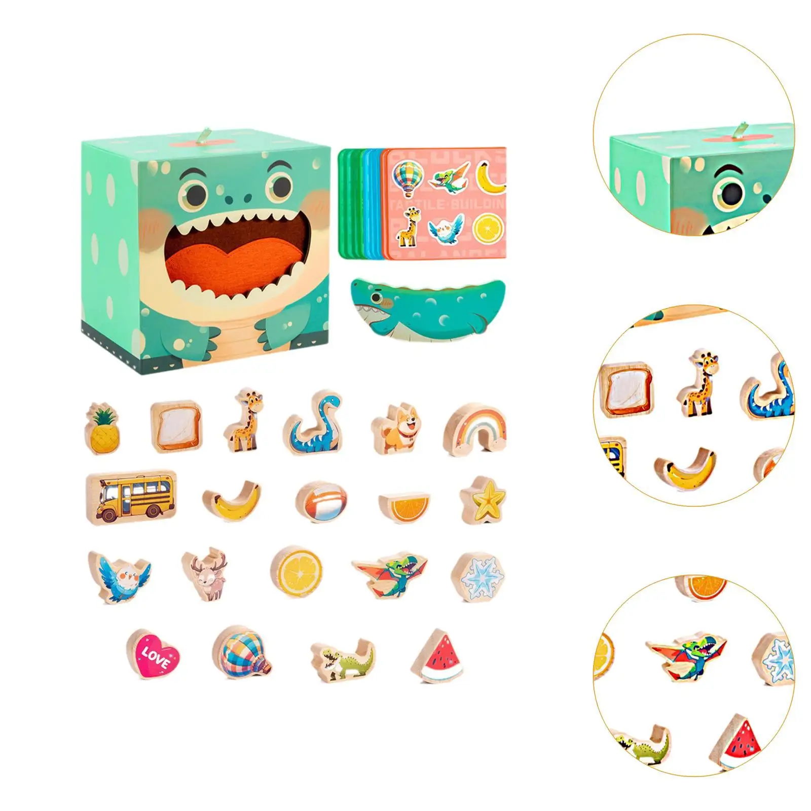مكعبات خشبية للتكديس، لعبة سفر، لعبة بناء خشبية على شكل حيوانات لتنمية المهارات الحركية الدقيقة للأطفال، هدايا للأولاد والبنات في العطلات وأعياد الميلاد