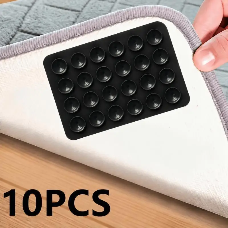 10-Pack Reusable Carpet Non-Slip Pads Easy-to-Install Grippers Prevent Slipping Curling Shifting for Kitchen Living Room Bedroom