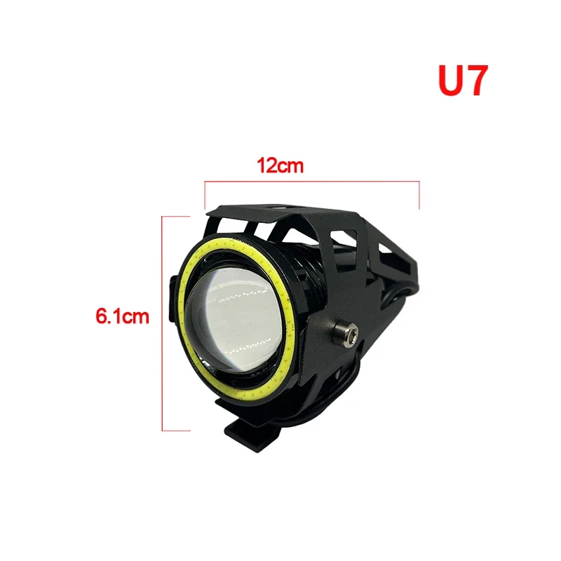 1/2PCS Motorcycle Headlight Led Bicycle headlight Large eyes 10W floodlight Universal fog light U7 Led drive light image 5
