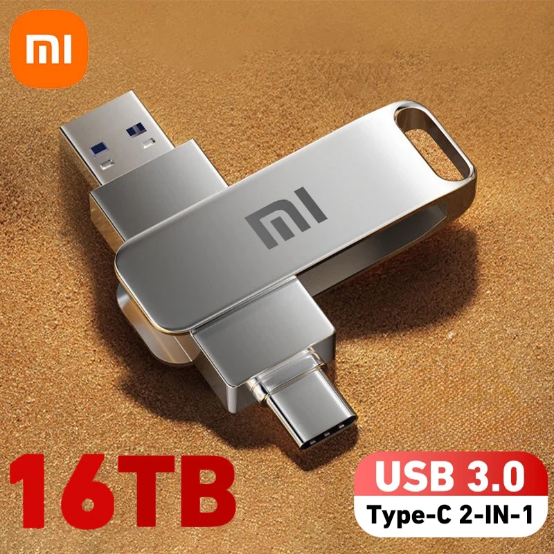 Xiaomi-Clé USB 3.0 en métal haute vitesse, 16 To, 2 To, 512 Go, clé USB étanche de type C pour les reviede stockage d'ordinateur