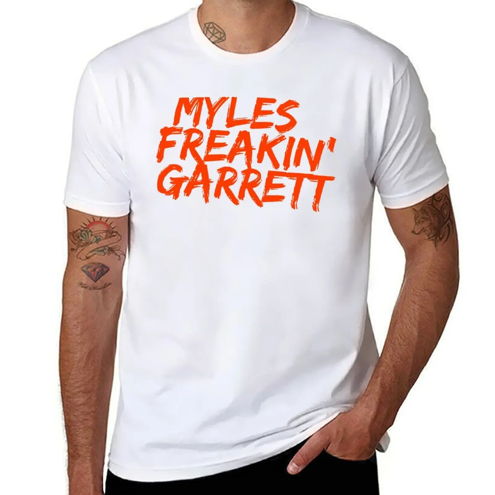 

Myles Freakin' Garrett, Cleveland Browns, Myles Garrett T-Shirt t shirts for man cotton funny essential t shirt T-Shirt