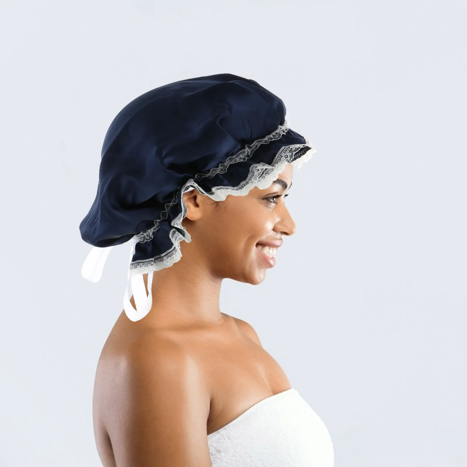 

1 шт., шелковая ночная шапочка для сна, регулируемая лента, галстук, атласная шапочка премиум-класса для сна, дышащая шапочка для ухода за волосами, предотвращает вьющиеся волосы