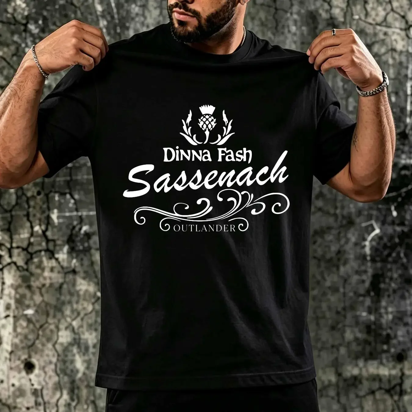 washed T Shirt Outlander Dinna Fash Sassenach Black NEW vintage Washed designer clothes Breathable homme Slightly Stylish Soft