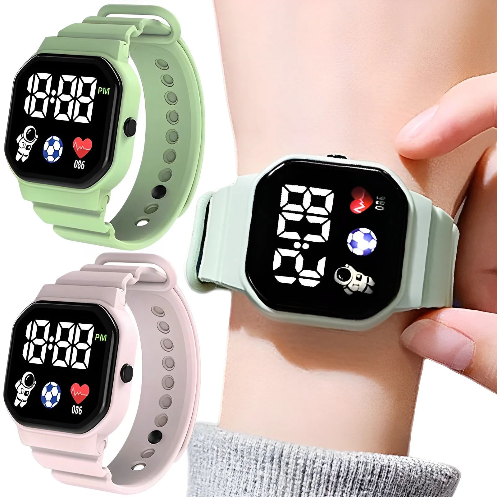 Digital Watch for Boys Girls Kids Electronic LED Wrist Watch Fashion Waterproof Sports Clock Student Child Simple Watches