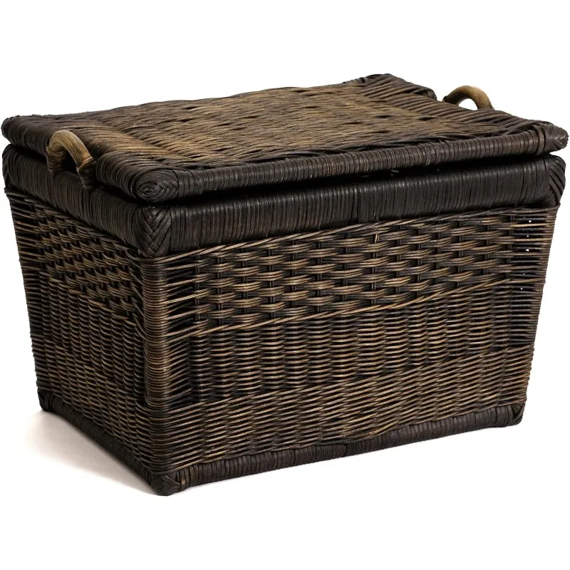 Lift-Off Lid Wicker Storage Basket, Medium, 20 in L x 15 in W x 14 in H,