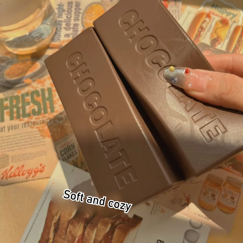 Barra de Chocolate blanda para apretar, juguete adhesivo de comida con sabor a leche simulada, alivio del estrés suave, juguete antiestrés de crecimiento lento, regalos para amigos