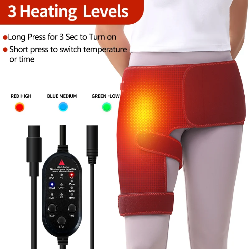 แผ่นประคบร้อนไฟฟ้าบริเวณสะโพก อุปกรณ์พยุงสะโพกแบบให้ความร้อนด้วยไฟฟ้า สำหรับโรคข้ออักเสบ/ต้นขา/ก้น แผ่นประคบร้อนไฟฟ้าสำหรับบรรเทาอาการปวดเส้นประสาทไซอาติก ของขวัญวันเกิดสำหรับคุณแม่/ภรรยา