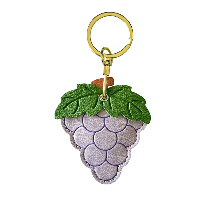 Leather Keychain Holder Case for Apple AirTag Cute Protective Air Tag Cover Keychain Ring Anti-Scratch Finder GPS Tracker Case