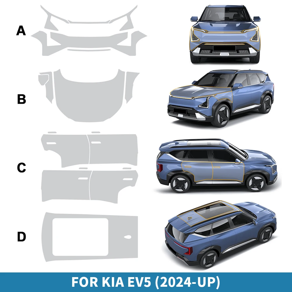 

For Kia EV5 2024 2025 TPU Paint Protection Film Car Body Sticker Anti-scratch Protective Transparent PPF Accessories 8.5mil