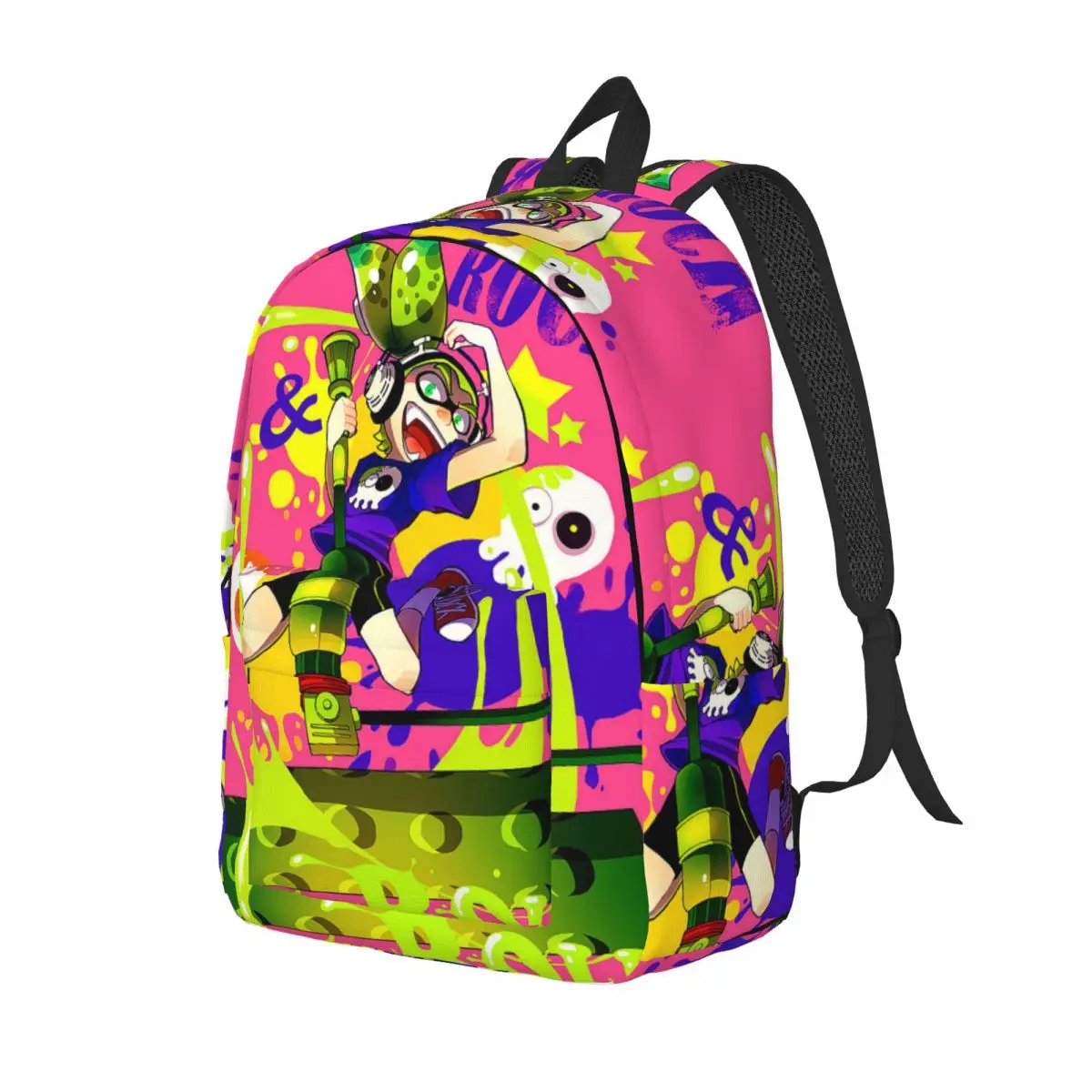 Mochila Splatoon Rock Roll para crianças, mochila escolar para estudantes, mochila Game Octopus, Kindergarten Primary Bag, meninos e meninas