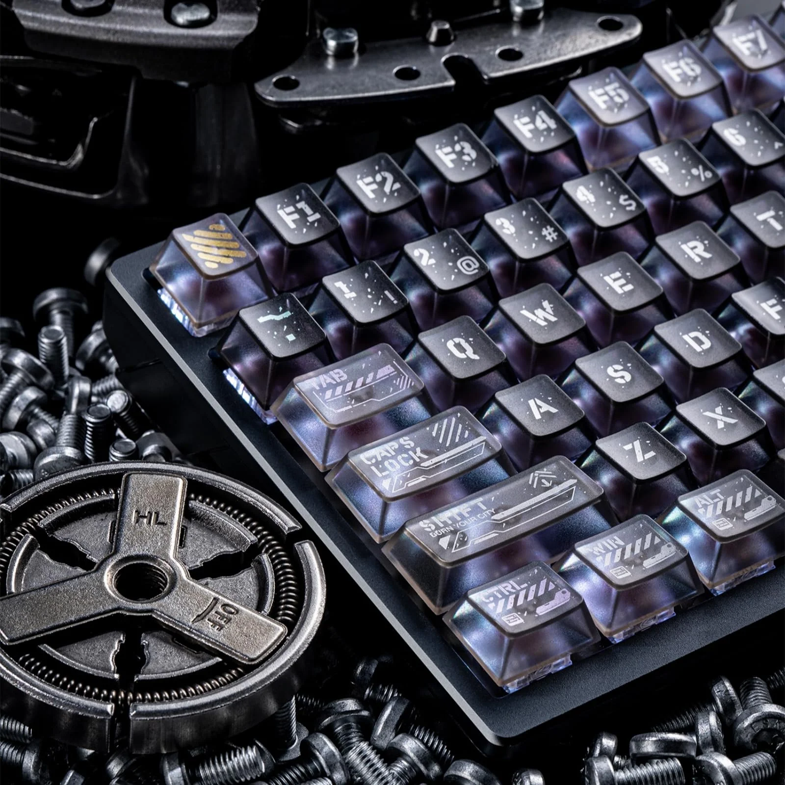 120 Keys PC Material Metal Pad Print Shine Through for Mechanical Keycaps 60 75 100 Percent Mechanic Keyboard