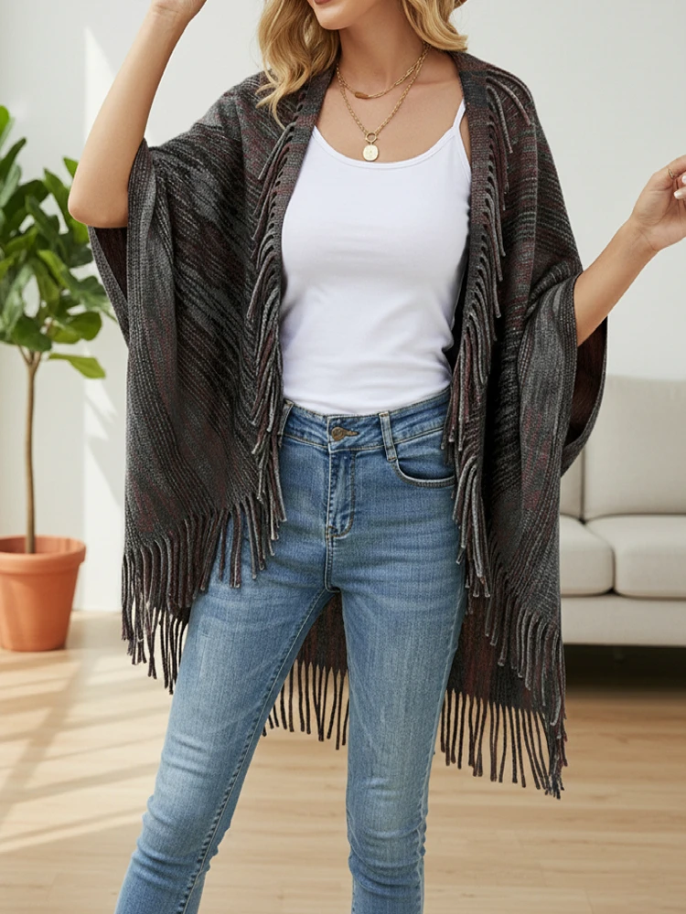 

2025 ZANZEA Autumn Long Sleeve Open Front Tassel Sweaters Women Sweaters Cardigan Stylish Winter Kimonos Coats Knitted Outwear