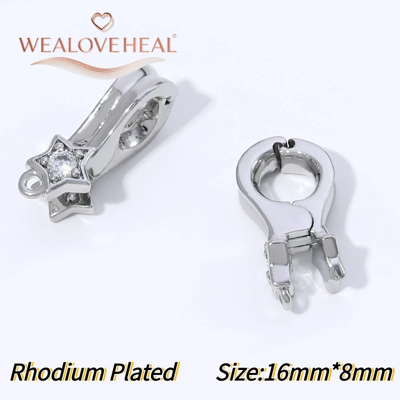 armband verschluss, 20mm Großer Rhodium-beschichteter Messing-Karabinerhaken Hochwertiger Metall-Federhaken für DIY Halsketten- und Armbandherstellung – Detail 25
