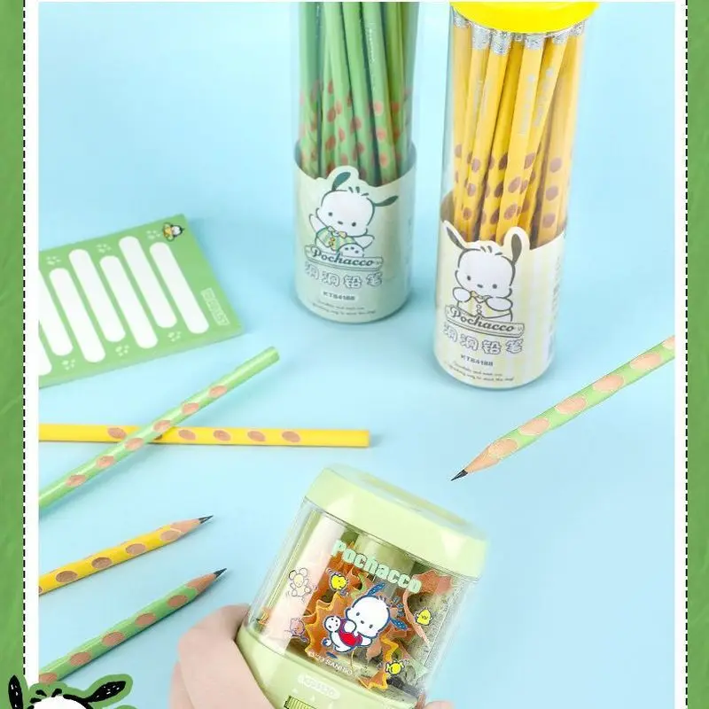 Kawaii Pochacco Pupils Writing Pencil Kindergarten Female Beginner Triangle Pole Hole Pencil Correction Grip Pencil Sanrio